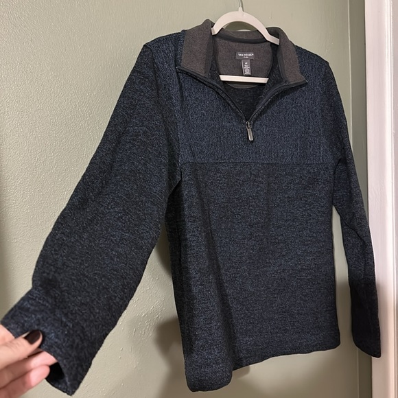 Van Heusen fleece quarter zip - Blue/Grey - Picture 2 of 6